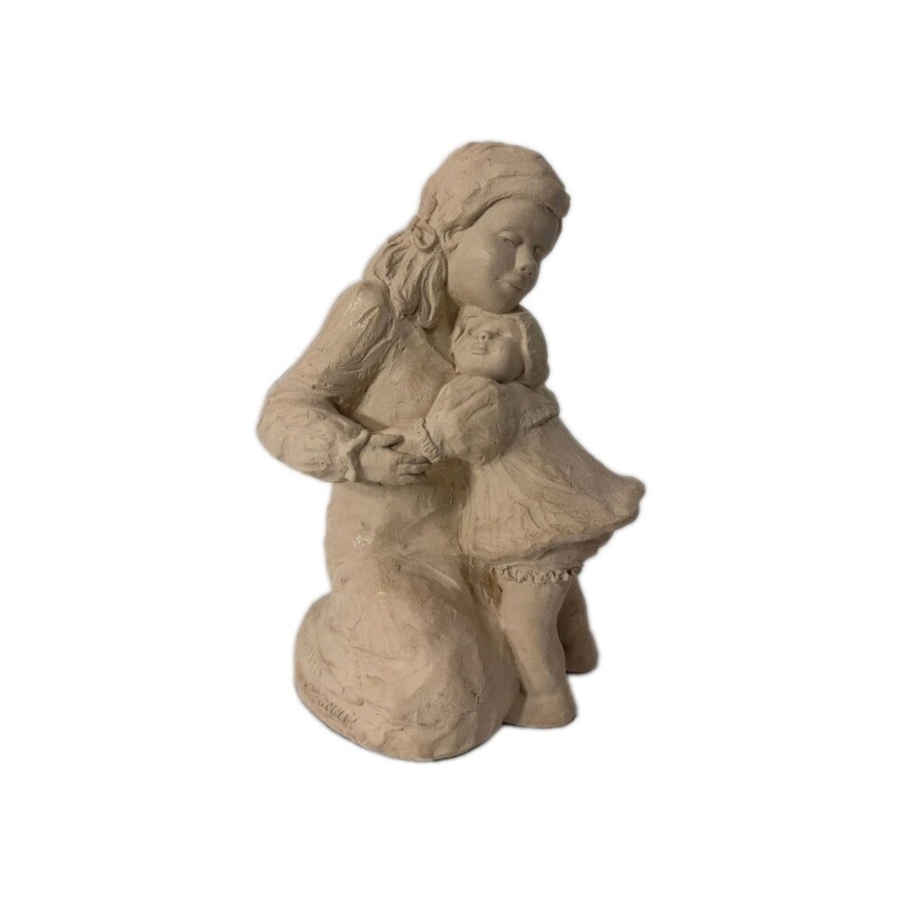 Dee Crowley Vtg Austin Sculpture from "Bright Eyes" Mother & Daughter Embracing